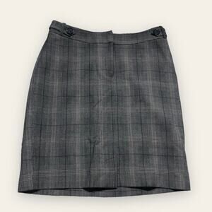 H&M Womens Short Black Gray Goth Punk Alternative Checkered Plaid Skirt Size 4